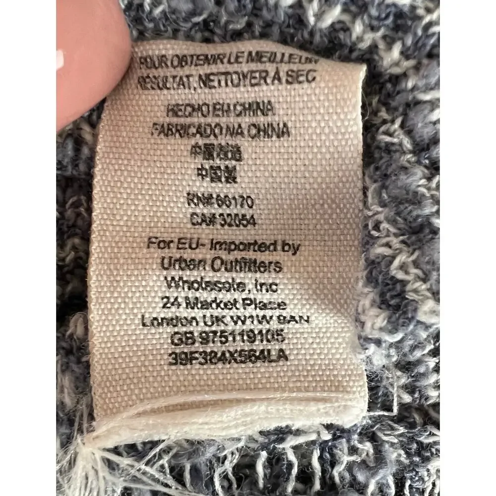 Free People Blue Chunky Knit Long Sleeve Dolman Hi-Low Relaxed Sweater S Small